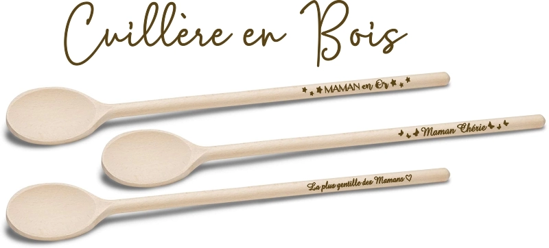 Cuillère en bois gravée pour Maman